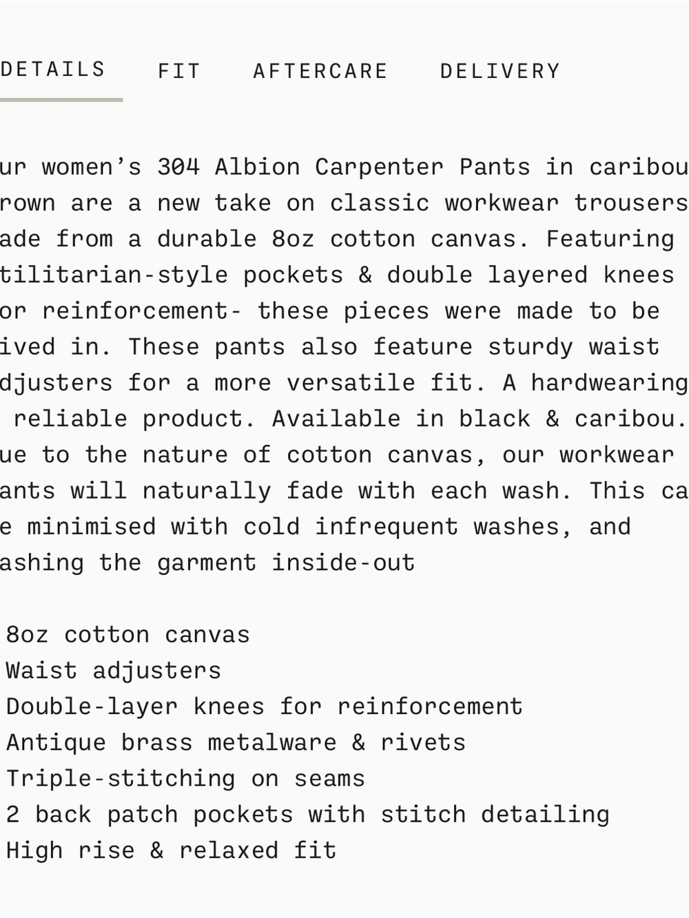 P&Co Albion Carpenter Pants – Caribou - Picture 15 of 16